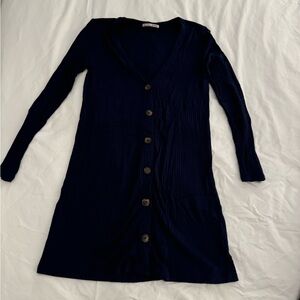 Reformation Ribbed Button Down Mini Dress